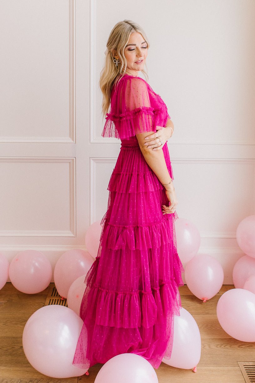 Hot Fuchsia Beaded Prom Dresses 2024 Long Sweetheart Formal Evening dr –  MyChicDress